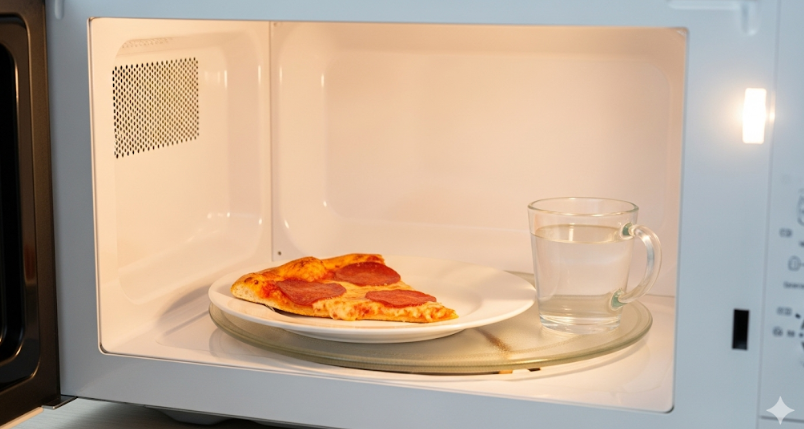 ピザ温め直しで電子レンジを使う正しい手順