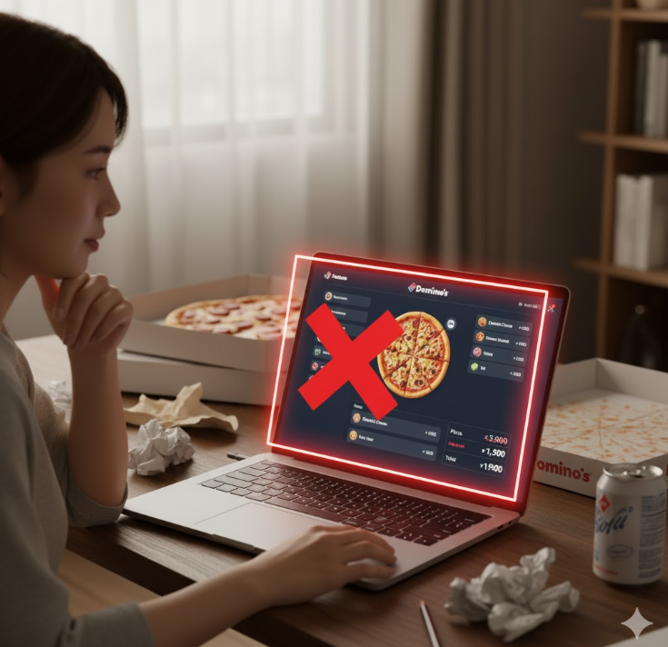 ピザに、追加オプションとしてダブルチーズやペパロニ、ピーマンなどの具材をさらに乗せているカスタマイズ中の様子。