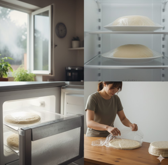 ピザ生地の冷凍保存と解凍方法