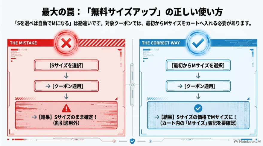 ドミノピザの無料サイズアップではSサイズではなく最初からMサイズを選び、クーポンを適用する正しい手順