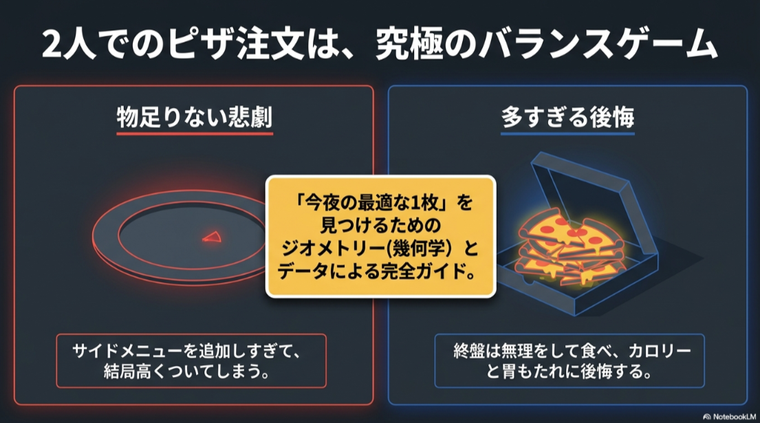 ドミノピザを2人で注文するときに起こりやすい量不足と食べ残しの問題
