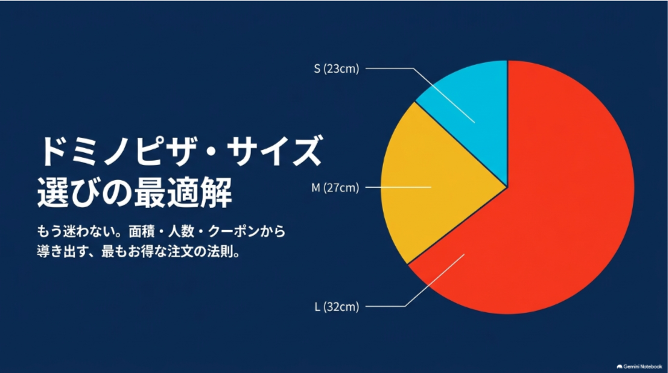 ドミノピザのS・M・Lサイズを面積・人数・クーポンから比較して最適なサイズを選ぶ方法