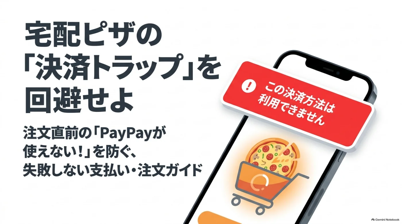宅配ピザの注文時に希望する決済方法が使えないトラブルを防ぐための支払い・注文ガイド。
