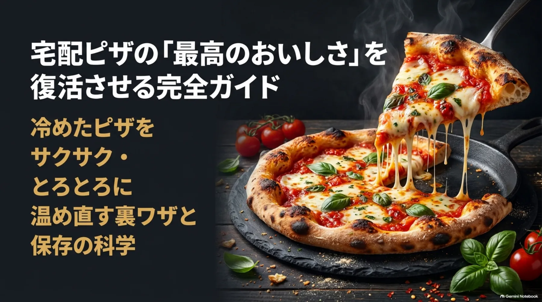 冷めた宅配ピザをサクサク、とろとろに温め直す方法と保存のポイントを紹介するガイド