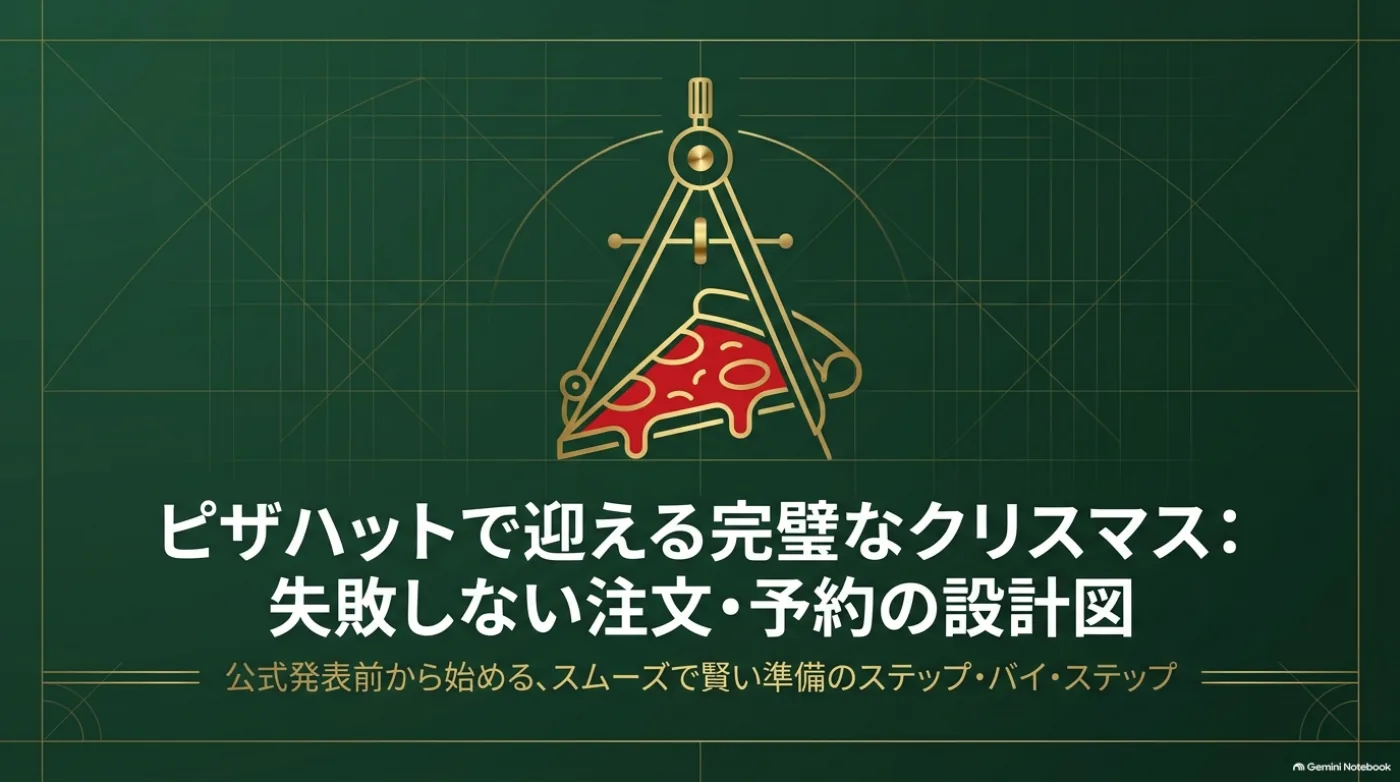ピザハットのクリスマス注文・予約ガイドの表紙。公式発表前の準備から注文、受け取りまでの確認ポイントを紹介。